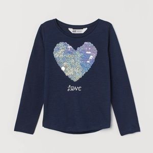 H&M Top with Sequins Size‎ 6-8Y
